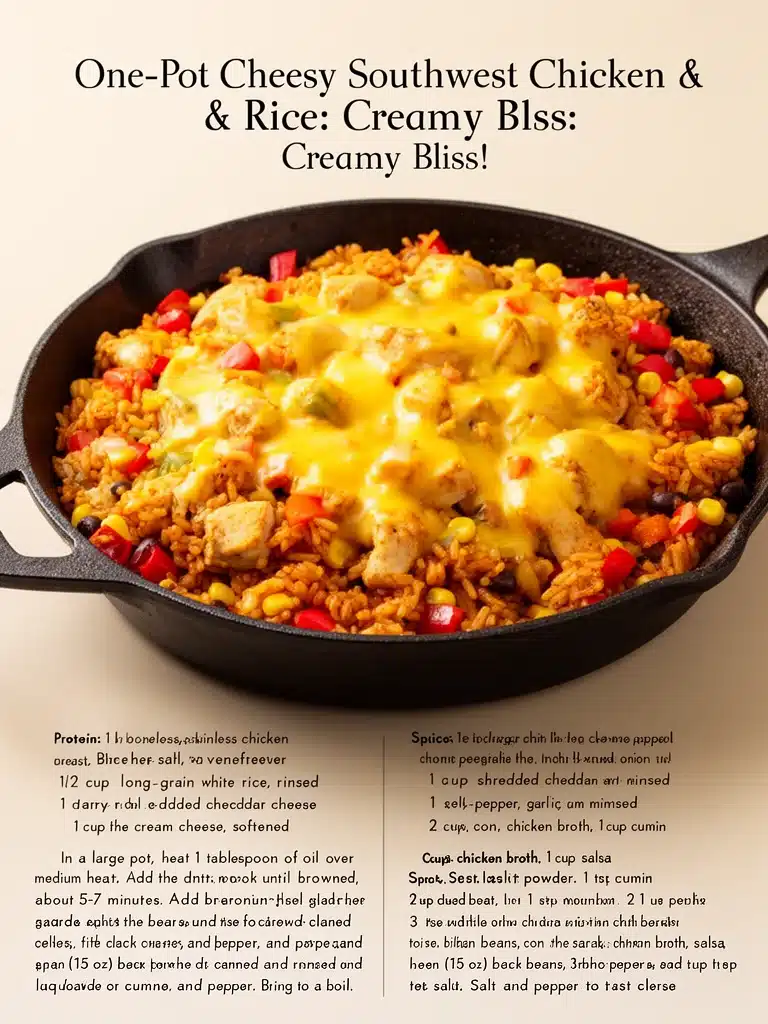 One-Pot Cheesy Southwest Chicken & Rice: Creamy Bliss!