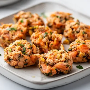 Healthy salmon protein bites for a nutritious snack or meal option.