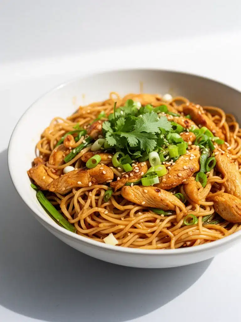 Sticky Garlic Chicken Noodles