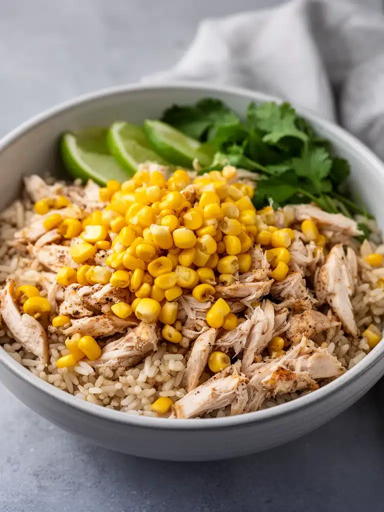 Street Corn Chicken Rice Bowl